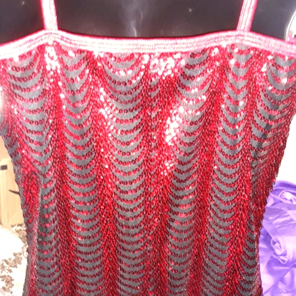 1920's red ♥️ vintage sequins inspired dress - Picture 5 of 6